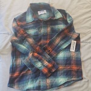 Old Navy Kids Checkered Shirt - Teal and Rust
